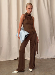 Katiana Wrap Jersey Trousers Brown