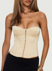 Afelia Strapless Corset Top Lemon
