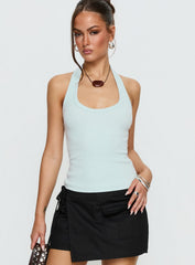Baseline Scoop Halter Rib Vest Icy Blue