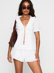 Eternal Sun Collared Co-ord White
