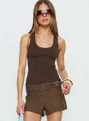 Kyrella Longline Vest Top Chocolate