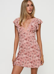 Aurianna Mini Dress Pink Floral