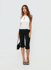 Note To Self Ring Detail Arrowneck Top White