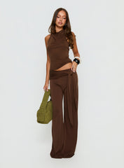Katiana Wrap Jersey Trousers Brown