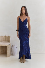 Love For You Mesh Maxi Dress Navy