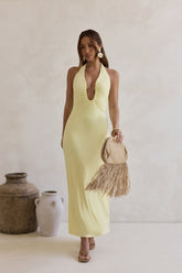 Everlasting Dream Halter Maxi Dress Yellow