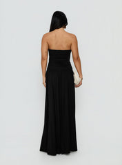 Adalisa Strapless Ruched Maxi Dress Black