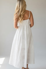 A Gentle Touch Off White Embroidered Maxi Dress