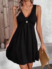 Sleeveless V-Neck A-Line Dress