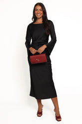 Kalyssa Long Sleeve Maxi Dress - Black