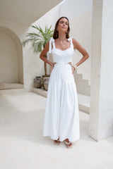 Laced In Time Maxi Dress White