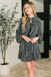 A Cheeky Little Time Tiered Dress in Black
