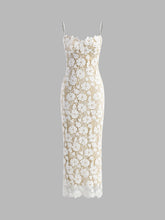 Semi-Sheer Double Layer Lace Cami Dress