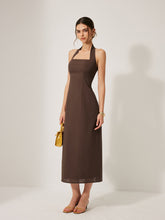 Cotton & Linen Halter Backless Split Dress
