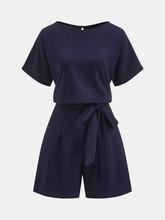 Tie-Waist Short-Sleeve Romper