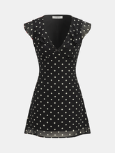 Polka Dot V-Neck Ruffle Dress