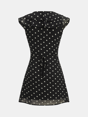Polka Dot V-Neck Ruffle Dress