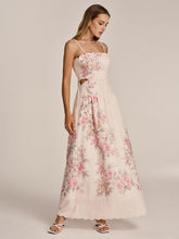 Floral Print Cut-Out Cami Maxi Dress
