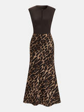 Sleeveless Leopard Print Maxi Dress