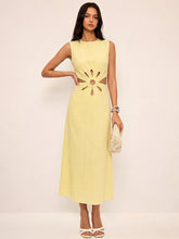 Cutout Waist Sleeveless Maxi Dress