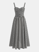 Gingham Cotton Blend Belted Cami Maxi Dress