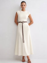 Sleeveless Knit Belted Maxi Dress
