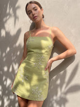 Sequin Leaf Embellished Slip Dress