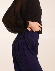 Wide Leg Pleated Trousers