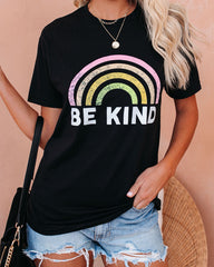 Be Kind Cotton Blend Rainbow Tee
