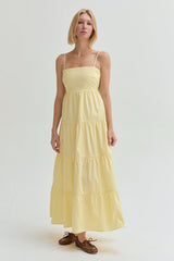 Iris Poplin Tiered Maxi Dress