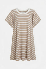 Sweet Seasons Striped Puff Sleeve Mini Dress