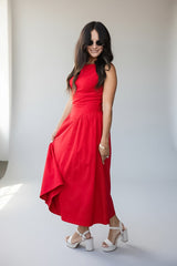 Can't Give You Up Red Midi Dress