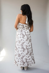 Whispering Willow Cream Floral Midi Dress