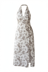 Whispering Willow Cream Floral Midi Dress