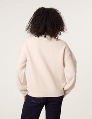 Turtle Neck Shoulder Brooch Detailed Jumper