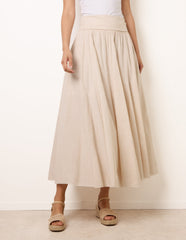 Godet Hem Jersey Waist Skirt