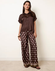 Tie Shirt Polka Dot Trouser Set