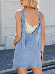 Adjustable Strap Denim Overall Dress