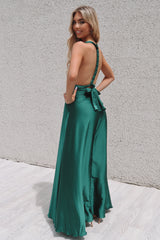Pandora Multiway Gown - Green Satin