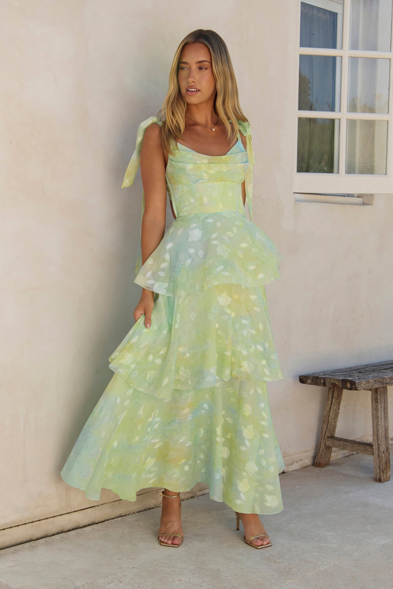 Breezy Meadows Maxi Dress Green