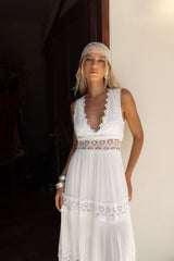 Playing Games Maxi Dress White
