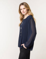 Long Sleeve Pleated Top