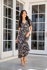 FINAL SALE - Just A Hint Black Floral Maxi Dress