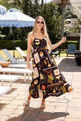 FINAL SALE - After Hours Black Printed Maxi Dress