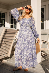 FINAL SALE - French Blue Floral Maxi Dress