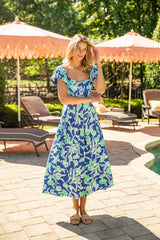 FINAL SALE - Capri Bloom Blue Floral Maxi Dress