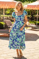 FINAL SALE - Capri Bloom Blue Floral Maxi Dress