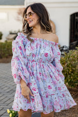 FINAL SALE - Sweetest Occasion Blue Floral Mini Dress