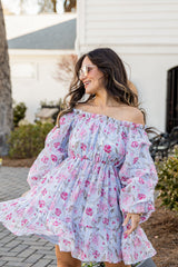 FINAL SALE - Sweetest Occasion Blue Floral Mini Dress