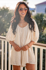 FINAL SALE - Delicate Charm Eyelet Romper